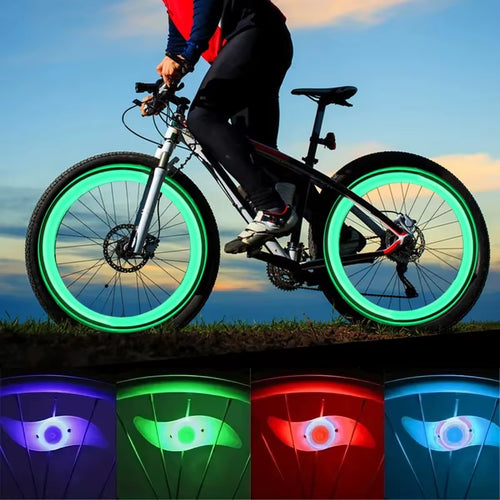 4 Lighting Mode LED Neon Bicycle Wheel Spoke Light Waterproof Color Bike Safety Warning Light Cycling Lamp Bicycle Accessories